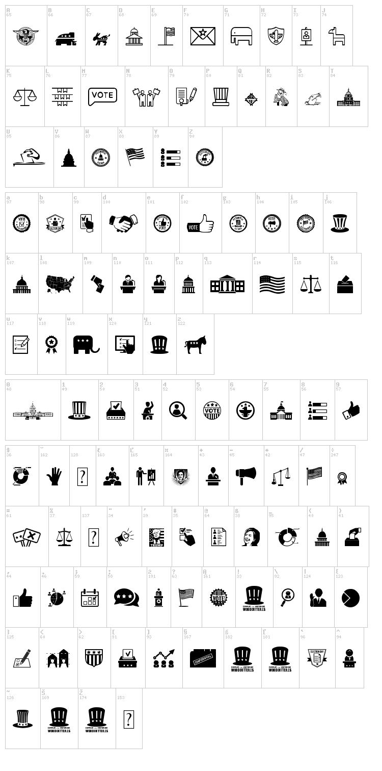 US Election font map